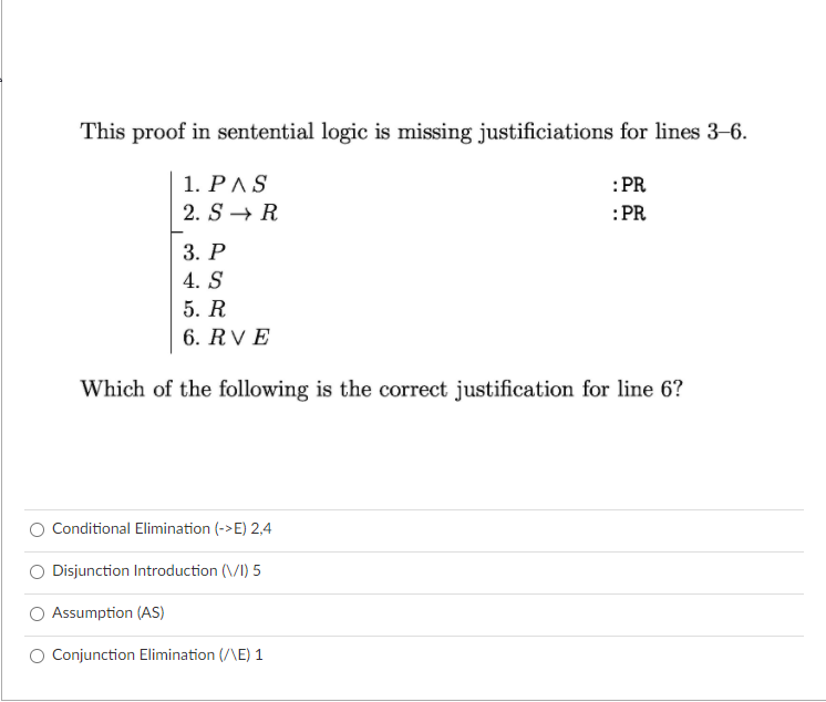 Solved This Proof In Sentential Logic Is Missing | Chegg.com