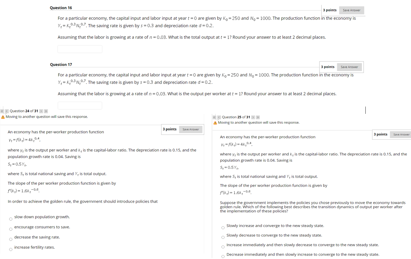 Solved Question 16 3 points Save Answer For a particular | Chegg.com