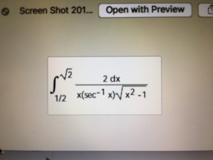 integration of root sec x 2 1