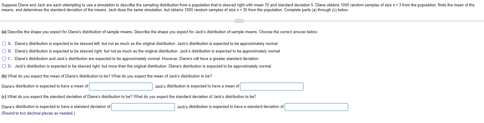 Solved (a) Describe the shape you expect for Diane's | Chegg.com