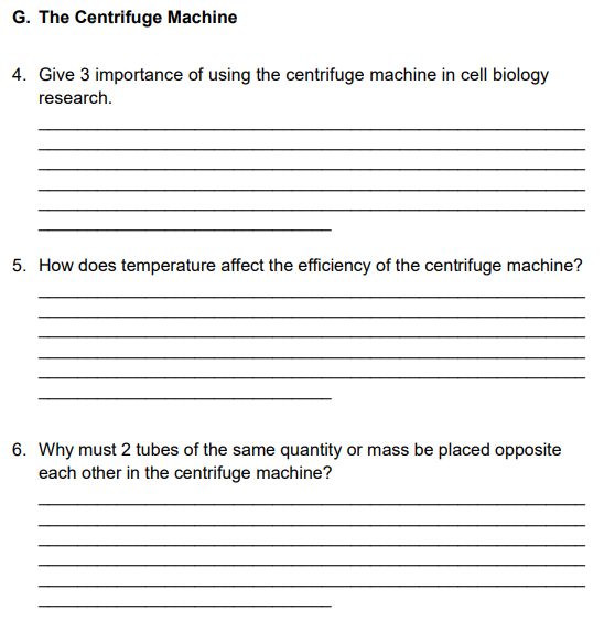 Solved 4. Give 3 importance of using the centrifuge machine