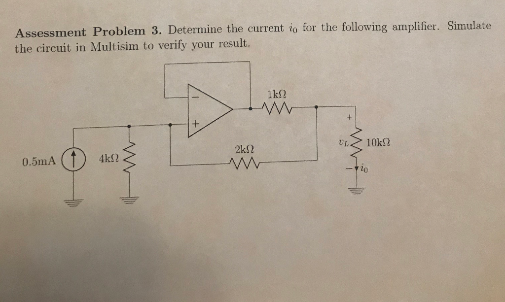 Solved Assessment Problem 3. Determine the current io for | Chegg.com
