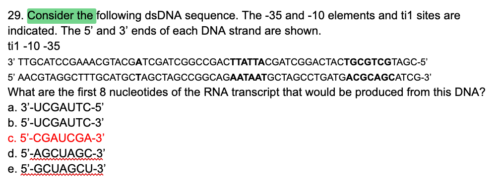 Solved Consider the following dsDNA sequence. The -35 ﻿and | Chegg.com