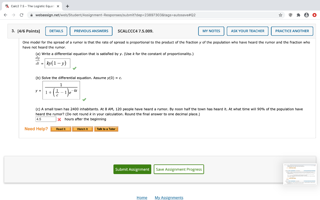 webassign student specific settings