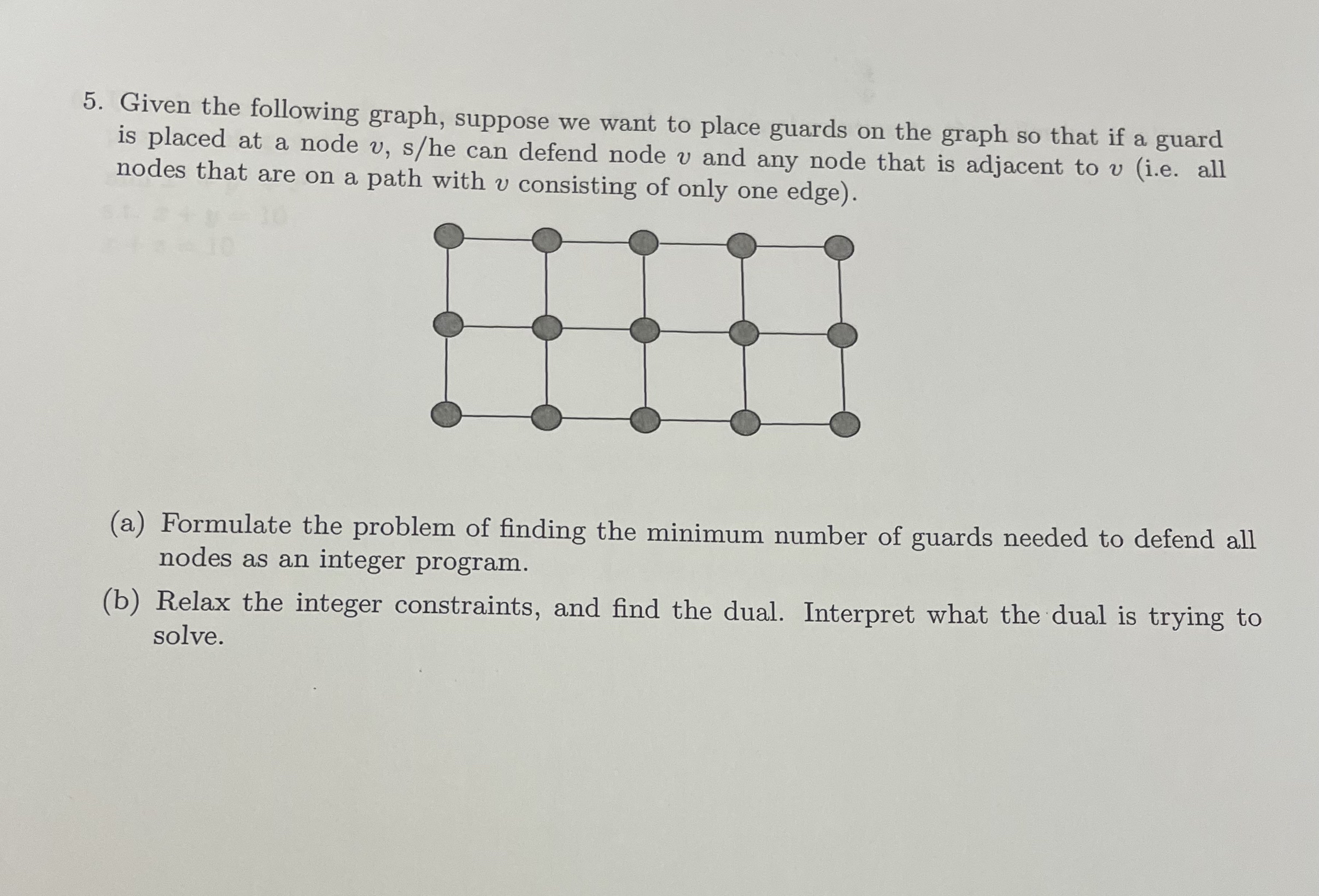 Solved Given the following graph, suppose we want to place | Chegg.com