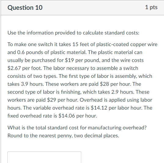 Solved Use the information provided to calculate standard