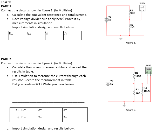 Solved 1000 Task 1: PART 1 Connect the circuit shown in | Chegg.com