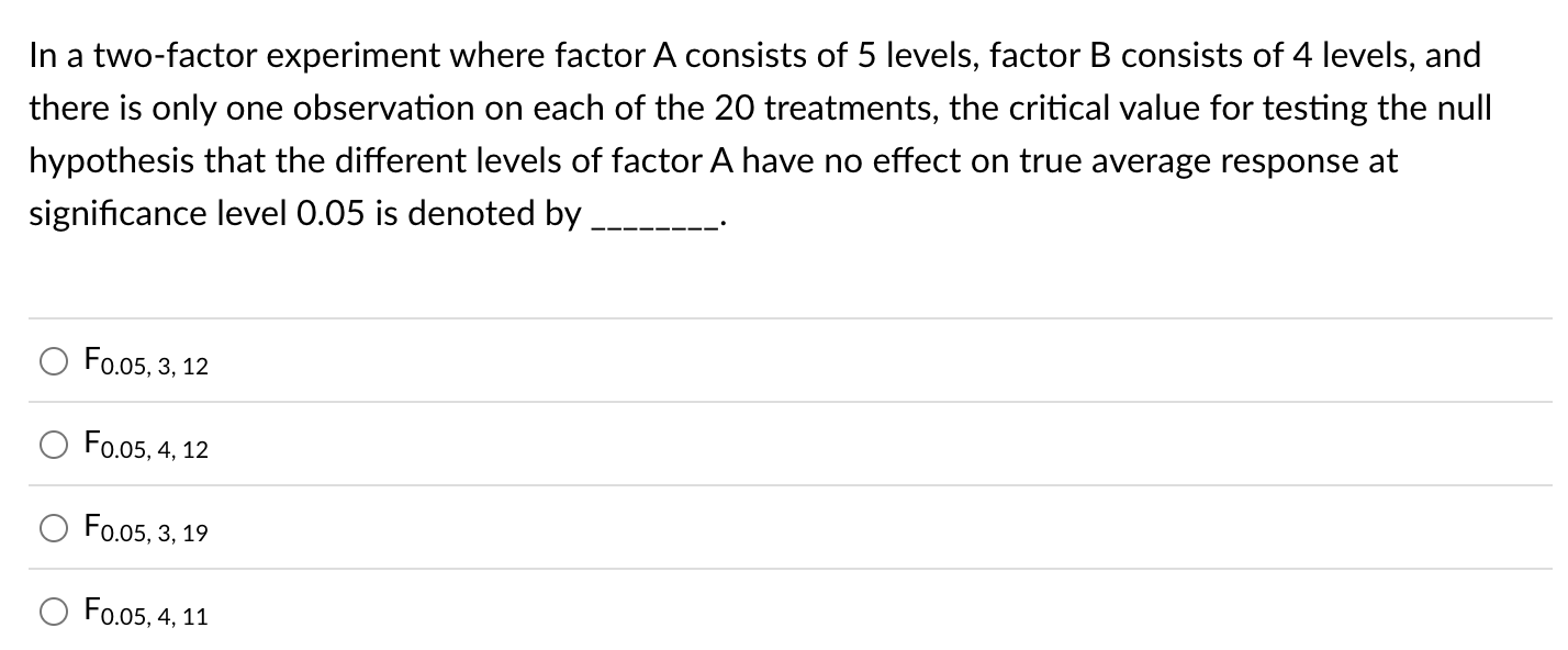 experiment in one factor being tested