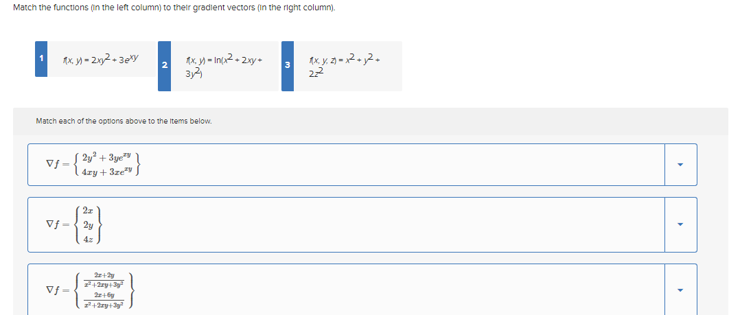 Solved Match the functions in the left column) to their | Chegg.com