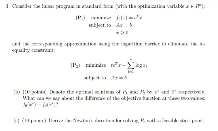Solved 3. Consider the linear program in standard form (with | Chegg.com