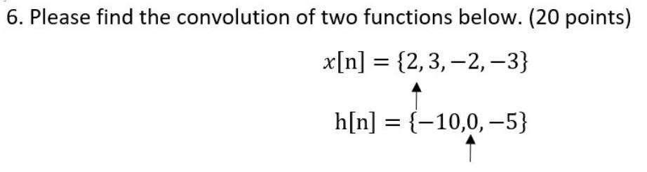 Solved 6. Please find the convolution of two functions | Chegg.com