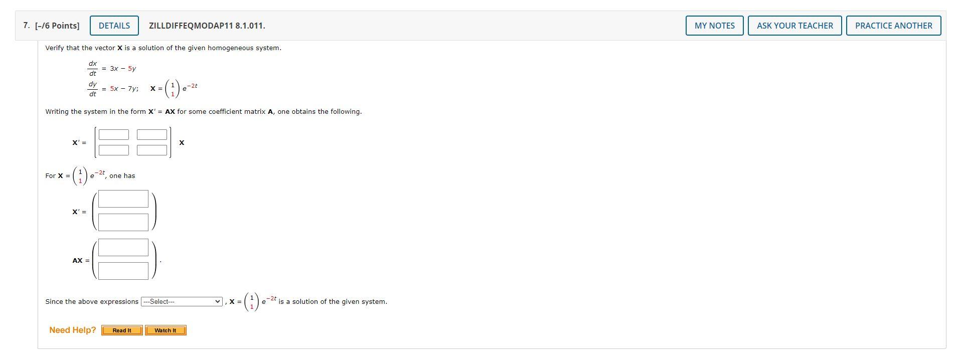 Solved 7. [-/6 Points) DETAILS ZILLDIFFEQMODAP11 8.1.011. MY | Chegg.com