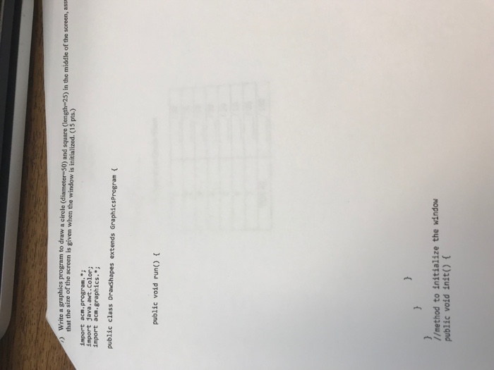 Solved ) Write a graphics program to 5) in the middle of the | Chegg.com