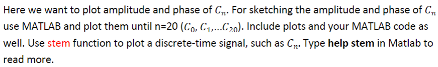 Solved Here we want to plot amplitude and phase of C For | Chegg.com