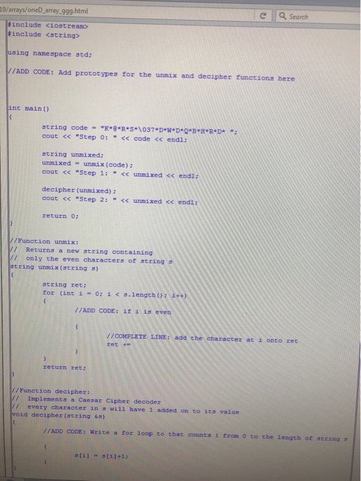 Solved e Dimensional Array Exercise mplete this program by | Chegg.com