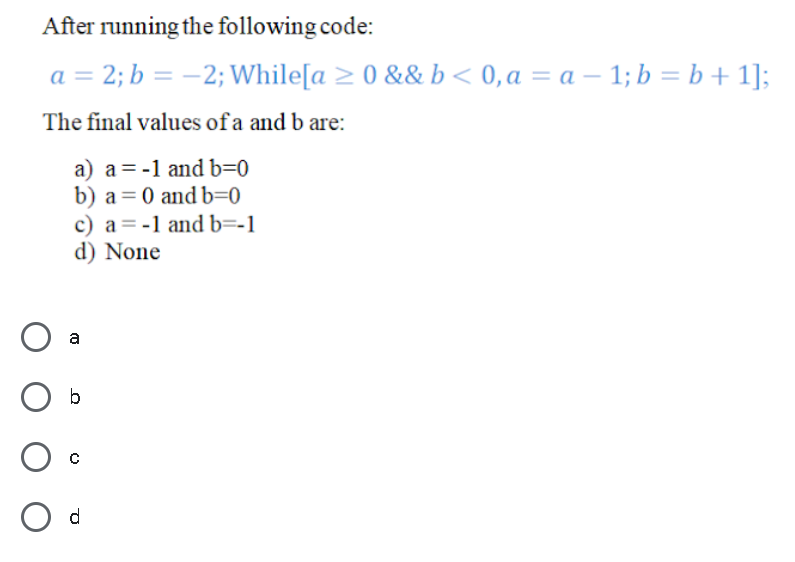 Solved After Running The Following Code: A = 2; B = –2; | Chegg.com