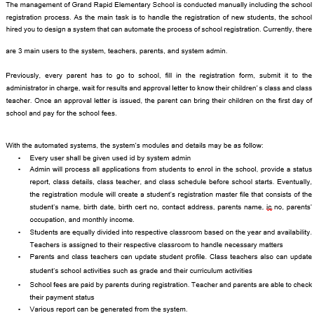 Solved a) Draw context diagram for particular case study b) | Chegg.com