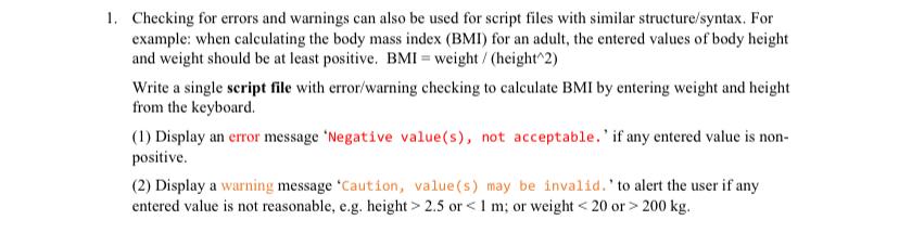 Solved 1. Checking for errors and warnings can also be used | Chegg.com