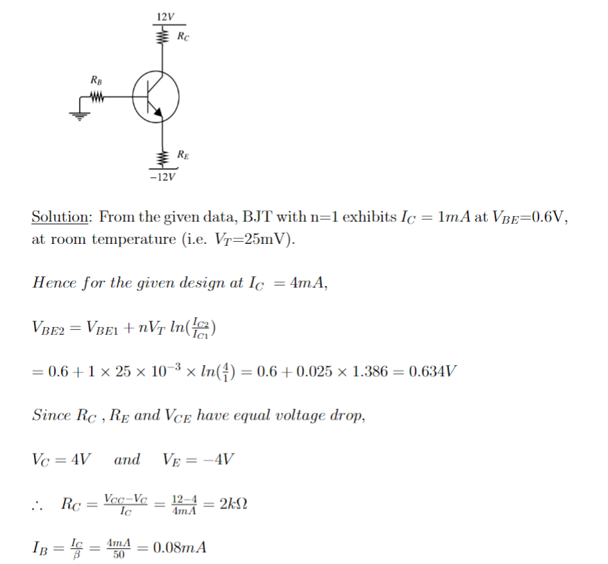 Solved For The Following Circuit At Room Temperature, The | Chegg.com