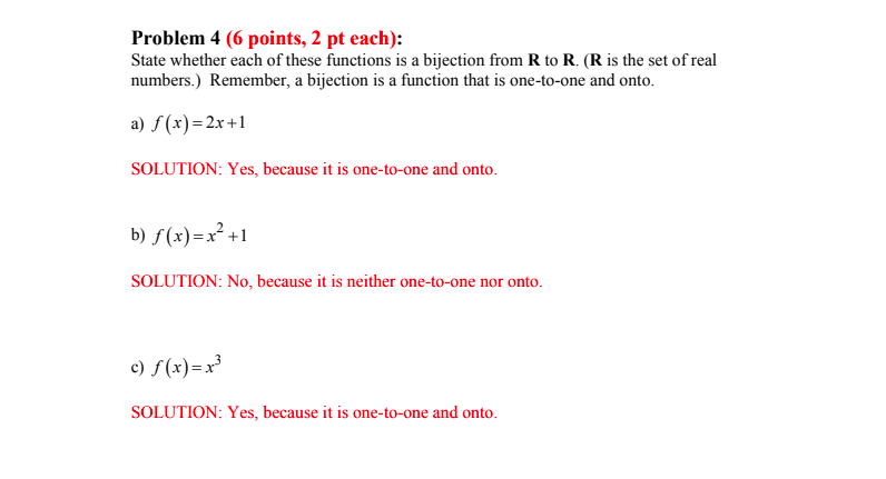 Solved Problem 4 (6 points, 2 pt each): State whether each | Chegg.com