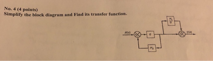 Solved No. 4 (4 points) Simplify the block diagram and Find | Chegg.com