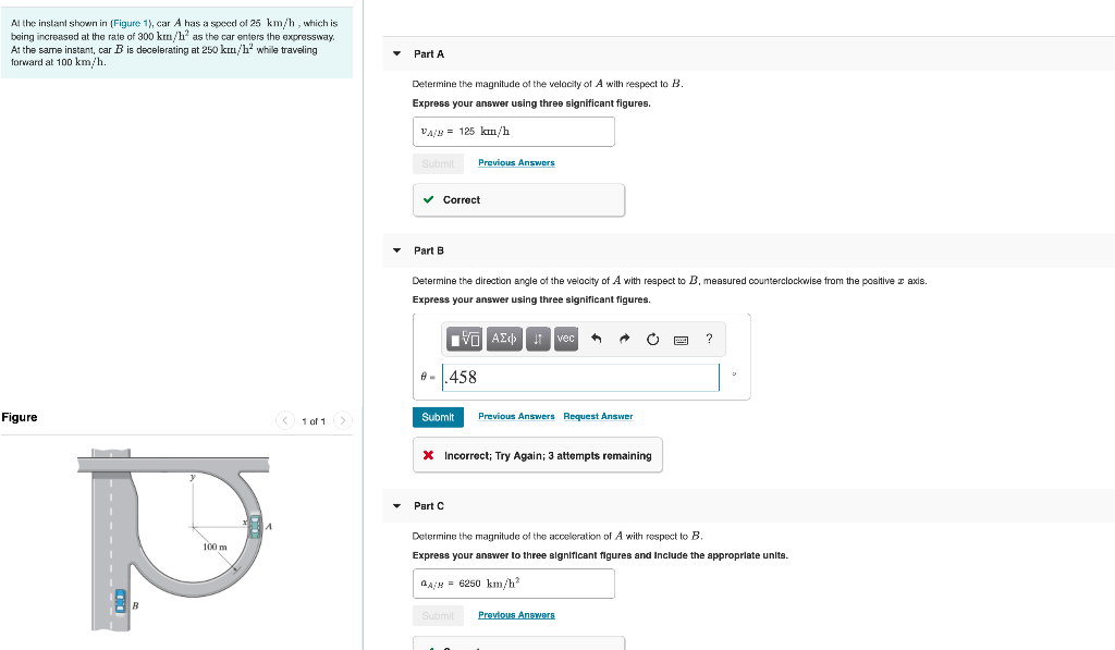 Solved Al the instant shown in (Figure 1), car A has a speed | Chegg.com