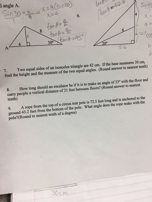 Solved Two equal sides of an isosceles triangle are 42 cm. | Chegg.com