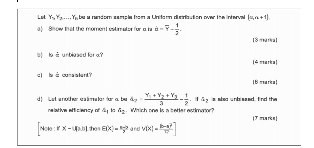 Solved Let Y4 Y2 Y5 Be A Random Sample From A Unifo Chegg Com