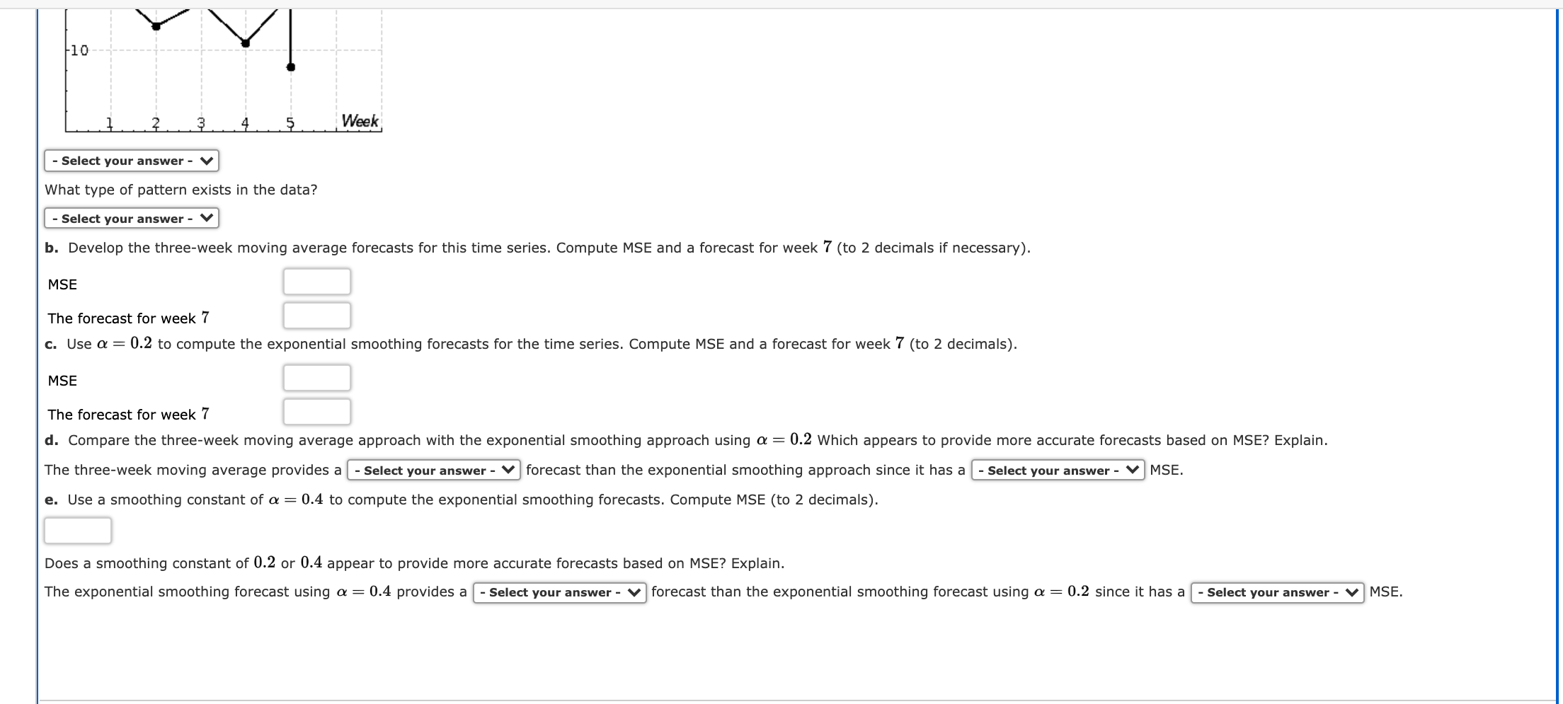 Solved . Consider the following time series data. Week 1 2 3 | Chegg.com