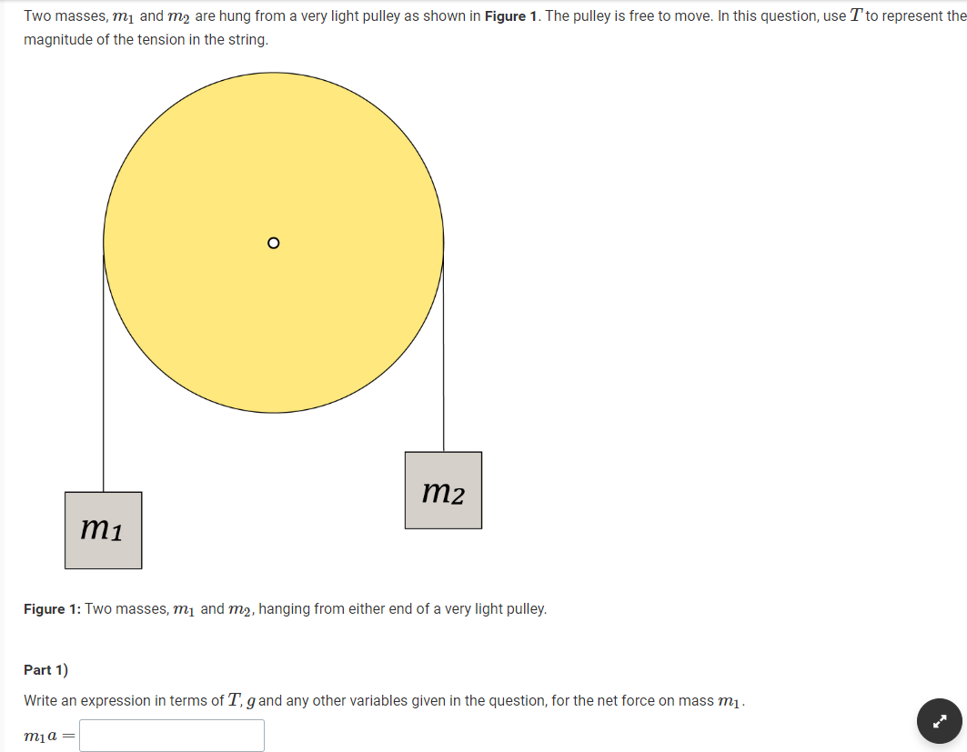 Solved Two Masses M1 And M2 Are Hung From A Very Light