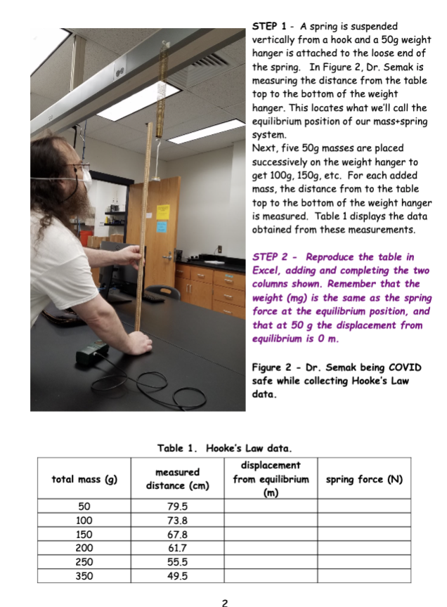 LAB - SIMPLE HARMONIC MOTION Simple harmonic motion | Chegg.com
