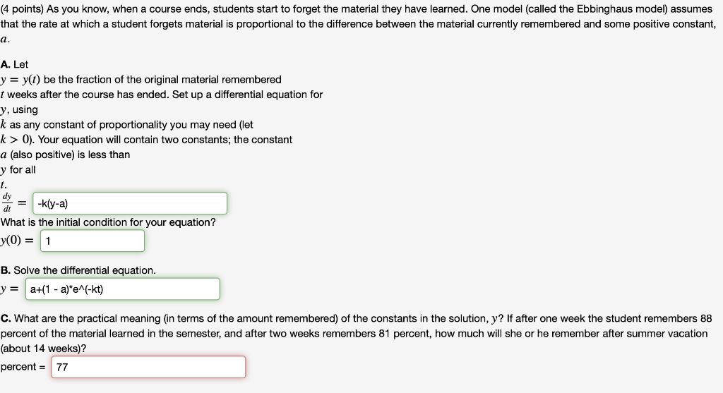 Solved (4 points) As you know, when a course ends, students | Chegg.com