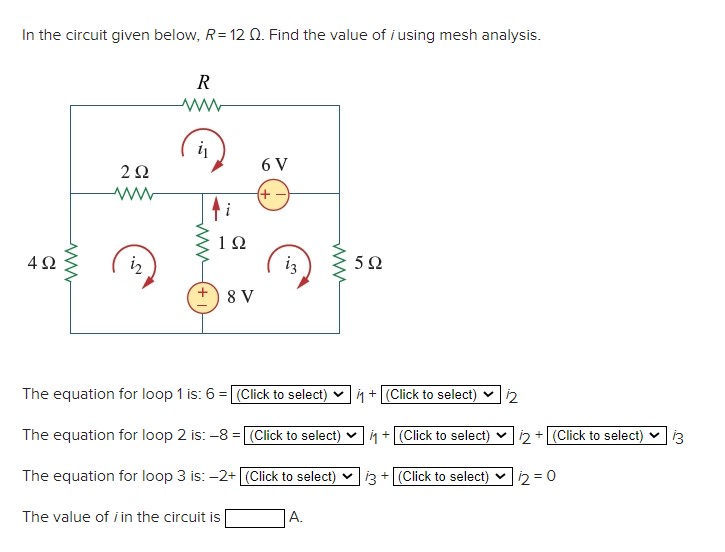 Solved In the circuit given below, R=12Ω. Find the value of | Chegg.com