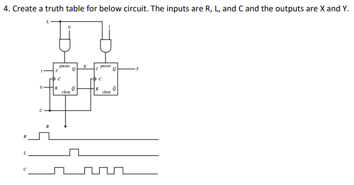 Solved 4. Create a truth table for below circuit. The inputs | Chegg.com