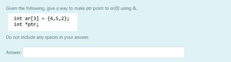 Solved Given The Following, Give A Way To Make Ptr Point To | Chegg.com