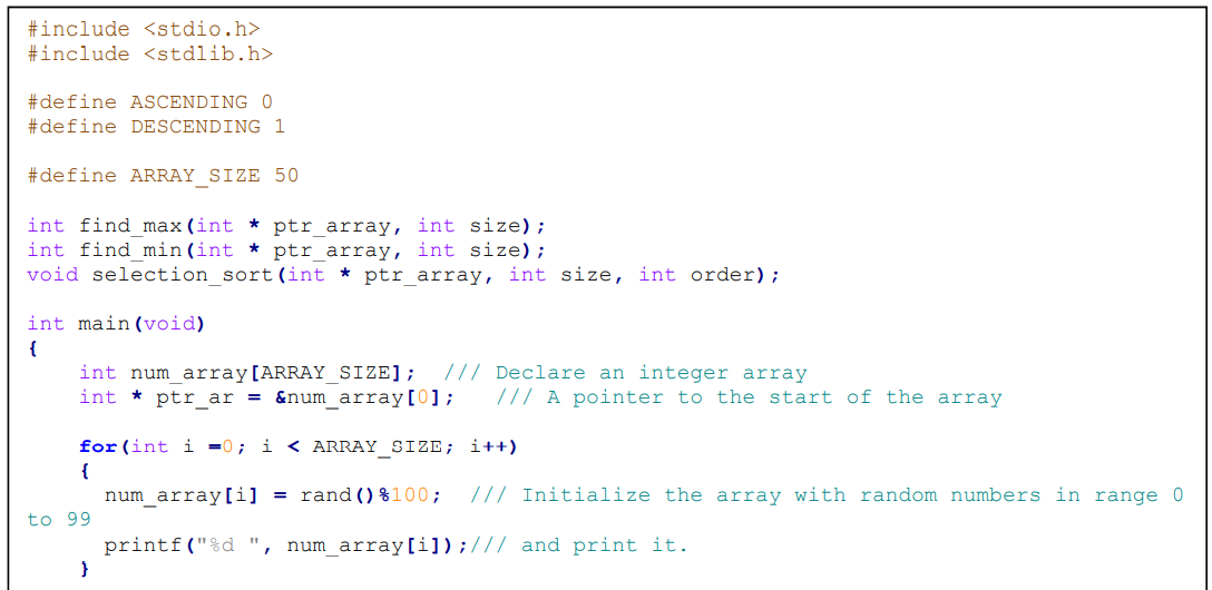 Solved In-Lab Task 2: Implementing Selection Sort You are | Chegg.com