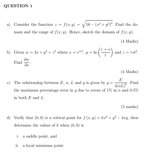 Question 1 A Consider The Function Z F L Y 1 Chegg Com