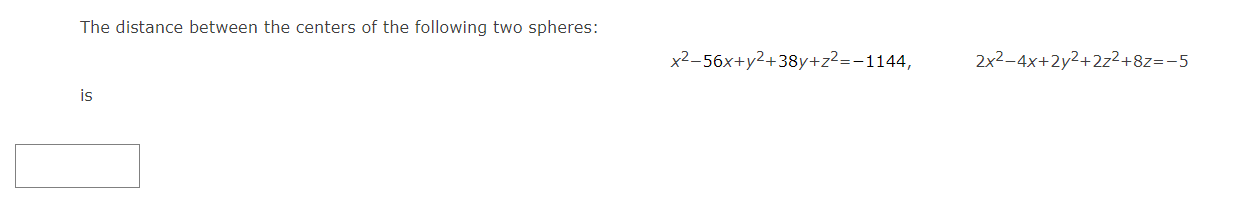 Solved The distance between the centers of the following two | Chegg.com