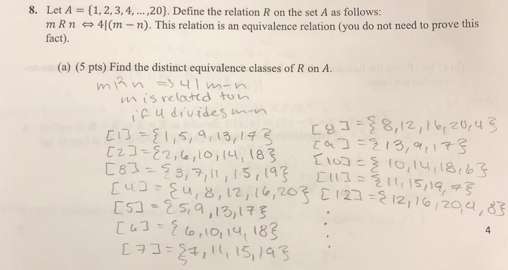 let a 1 2 3 4 20 define a relation r