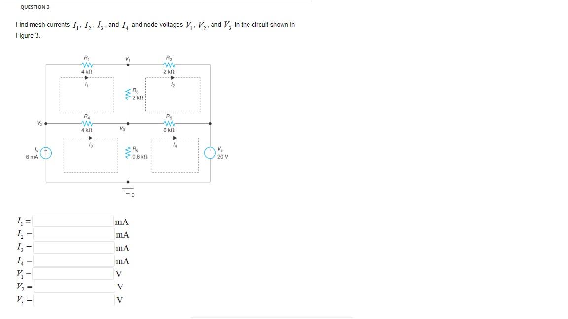 Solved Find mesh currents I1,I2,I3, and I4 and node voltages | Chegg.com