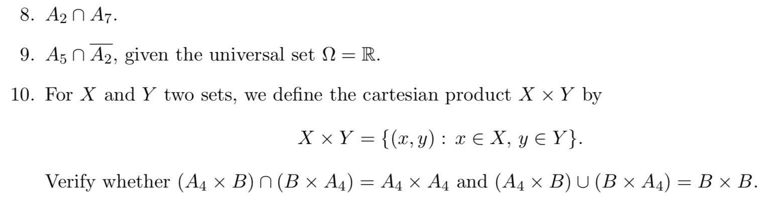 Solved Problem 5 We Give The Sets Aj Ae Z X 0 Chegg Com