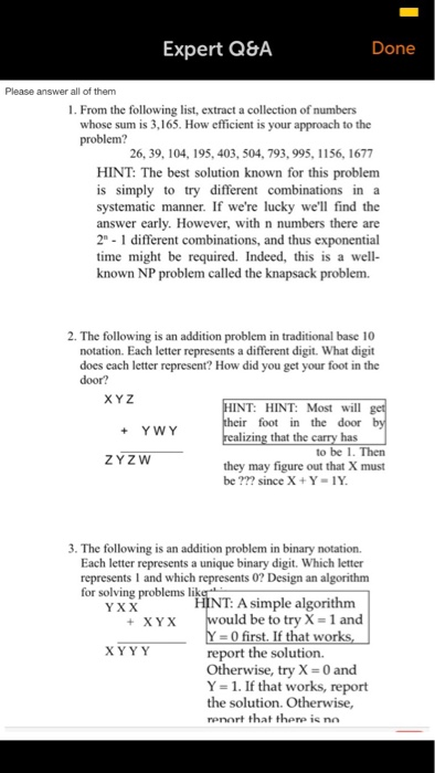 Solved Expert Q&A Done Please answer all of them 1. From the | Chegg.com