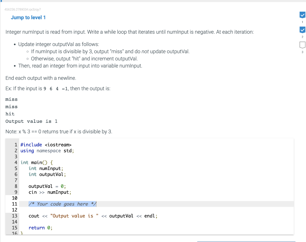 Solved Jump to level 1 Integer numlnput is read from input. | Chegg.com