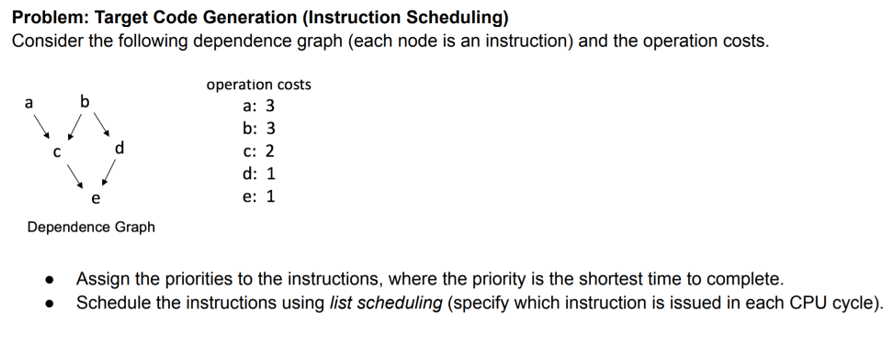 Solved Problem: Target Code Generation (Instruction | Chegg.com