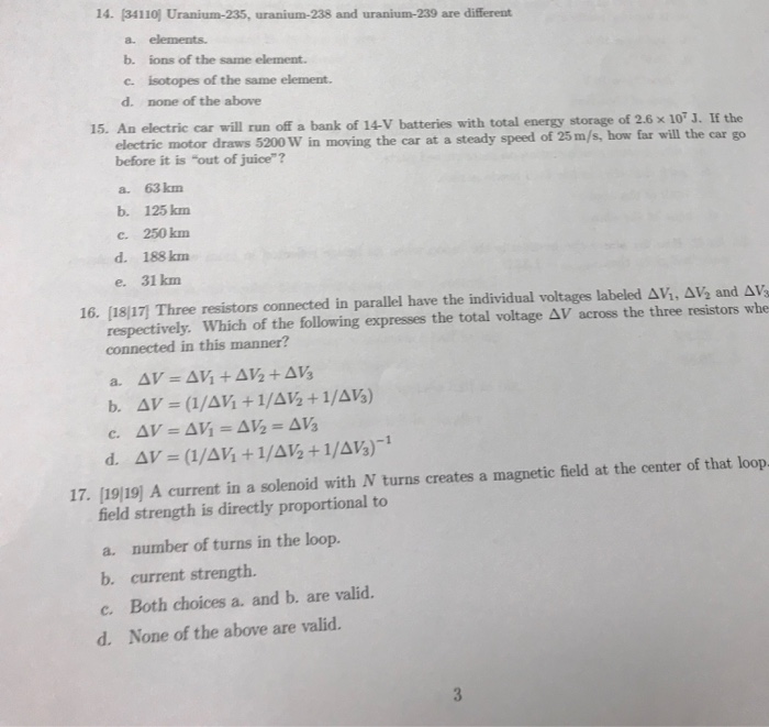 Solved 14. (341101 Uranium235, uranium238 and uranium239