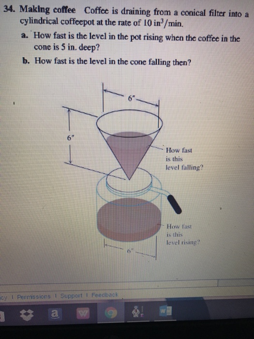 Solved Making coffee Coffee is draining from a conical