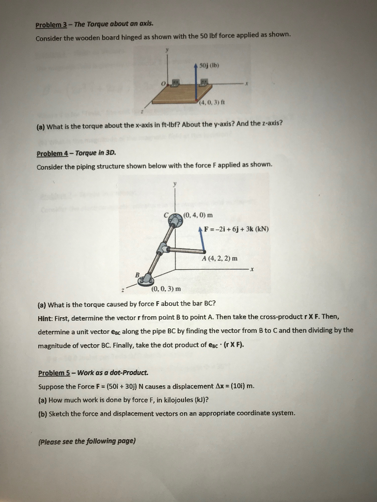 Solved Problem 3 The Torque about an axis. Consider the