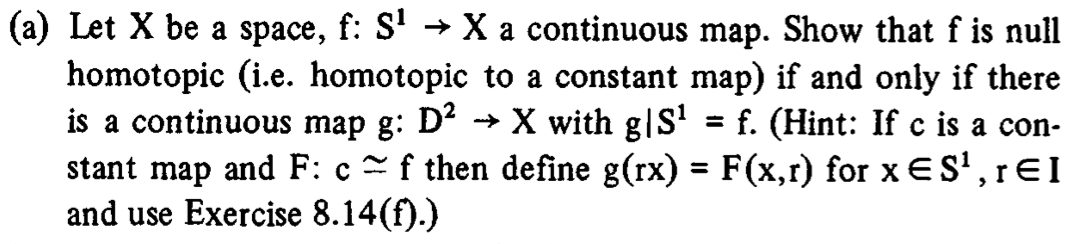 Solved a (a) Let X be a space, f: S! → X a continuous map. | Chegg.com