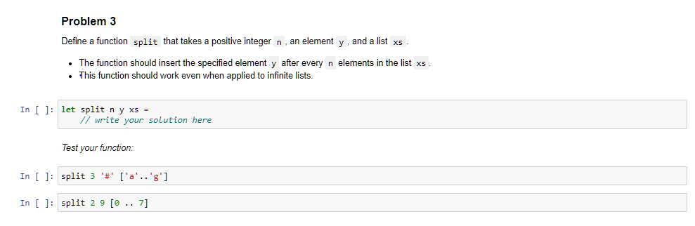 Problem 3 Define a function split that takes a | Chegg.com