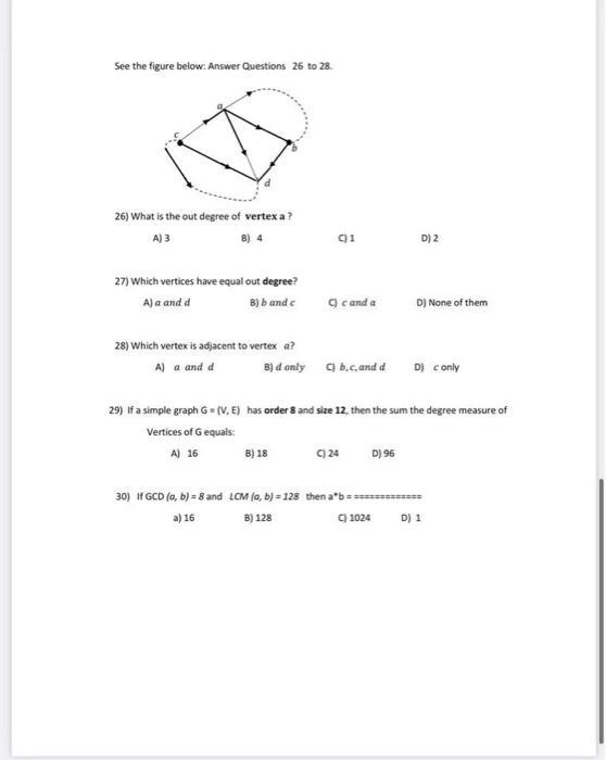 Solved See the figure below: Answer Questions 26 to 28. 26) | Chegg.com